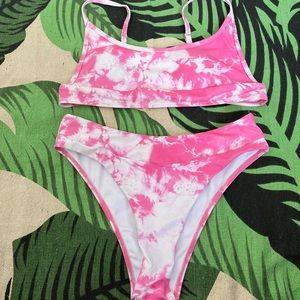 aurelle pink tie dye swimsuit